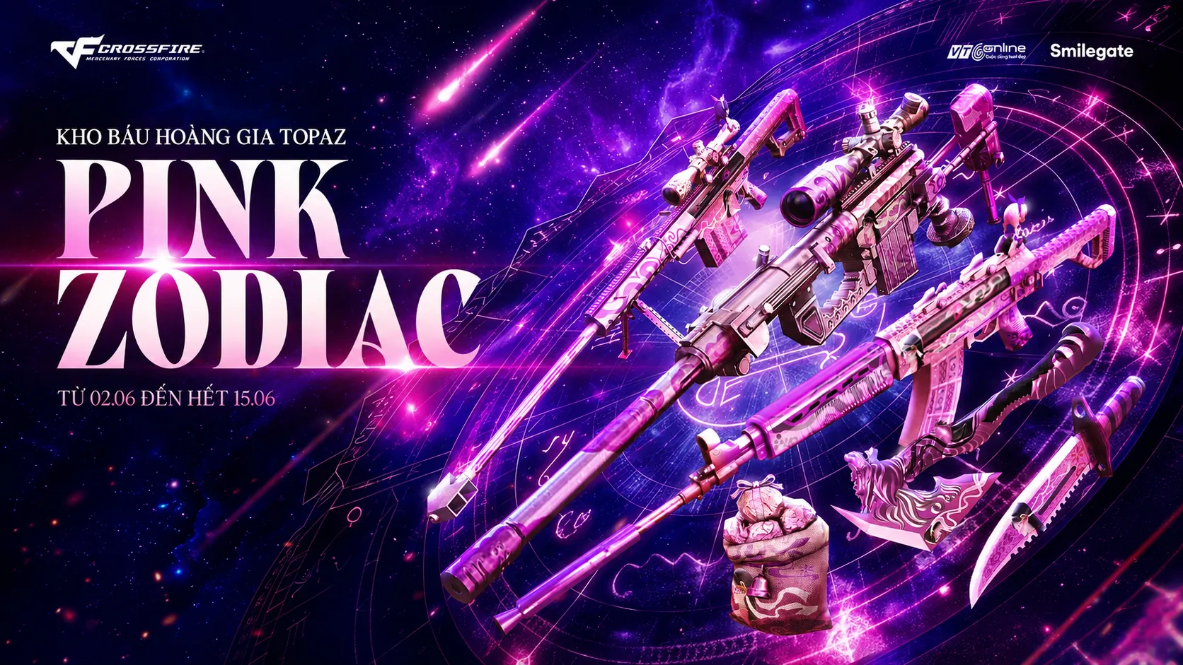 Kho Báu Hoàng Gia Topaz Pink Zodiac: Săn Set Vũ Khí Sắc Hồng Hủy Diệt Đêm Nay